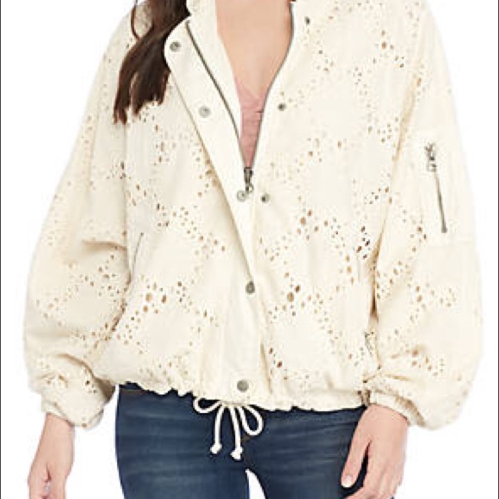 NWT Free People Daisy Jane Ivory Eyelet Jacket - Picture 4 of 6